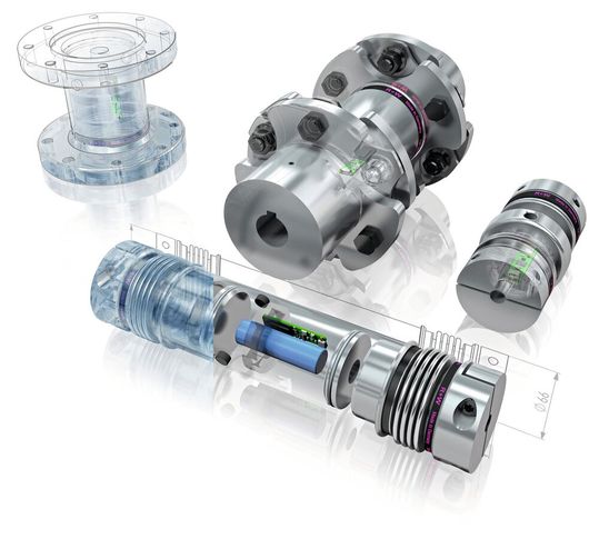 Das Portfolio an mit Sensorik aufrüstbaren Kupplungen wird von R+W nach und nach ausgeweitet. Lamellenkupplungen, Gelenkwellen sowie eine Serie von Sicherheitskupplungen sind bereits mit der Sensorik kompatibel.(Bild:  R+W/Cadera Design)