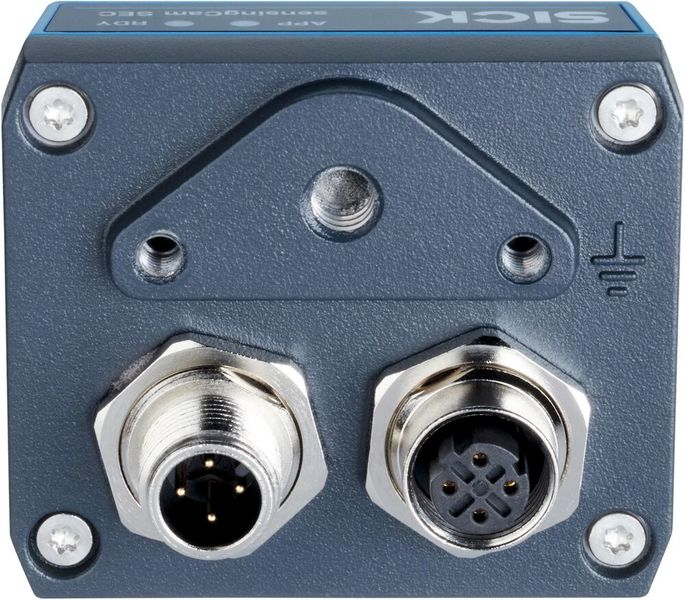 Die Industriekamera SICK Sensingcam SEC100 verfügt über M12-Rundsteckverbinder für Stromversorgung und Ethernet.  (Bild: Sick)