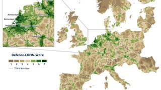 Karlsruhe/Mannheim, Duisburg und Hamburg zählen zu den deutschen Standorten mit besonders hoher Eignung für die militärische Mobilität. (Bild: Garbe Research)