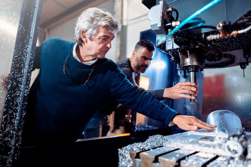 „Wir fertigen alle Teile selbst, von denen wir glauben, dass sie besser funktionieren als die Komponenten, die wir auf dem Markt finden können“, betont Sergio Bayarri (im Vordergrund), CEO und Gründer der Sbay Motor Company. Hir an der Fräsmaschine mit Ceratizit-Werkzeug. (Bild: Ceratizit)