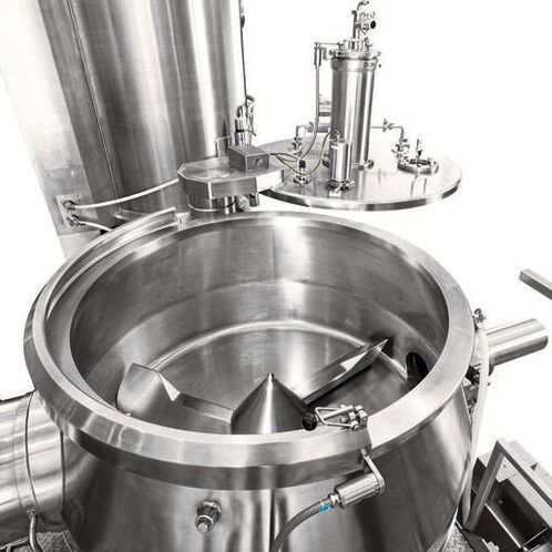 Details of the HSG P1250 production mixer granulator from above. Details of the HSG P1250 production mixer granulator from above.