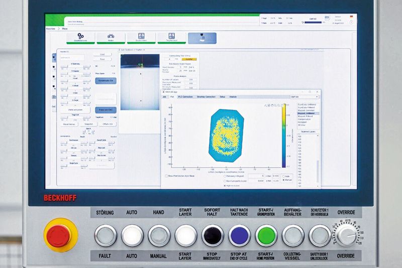Das kundenspezifische Multitouch-Control-Panel CP3918 unterstützt die optimale Bedienbarkeit der GMP300. (Bild: Beckhoff )