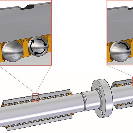 Um unterschiedliche tribologische Belastungen aus kurzen und längeren Wälzbewegungen in ihren oberen und unteren Segmenten zu bewältigen, bestehen die Mittenbundsäulen von Agathon aus dem bis 64 HRC harten Wälzlagerstahl 100Cr6.(Bild:  Agathon)