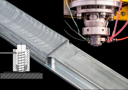 Das Rührreibschweißen kennen einige vielleicht. Damit kann man sogar unterschiedliche Metalle miteinander verbinden. Forscher haben nun einen neuen Ansatz für diese Art der Fügens im Auge, welcher der Industrie neue Vorteile ins Spiel bringen kann ...(Bild:  IKT)