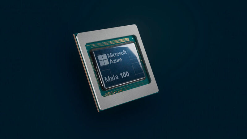 Microsoft lässt seinen Maia-100-KI-Beschleuniger bei TSMC im N5-Prozess fertigen. Er soll rund 105 Milliarden Transistoren vereinen.