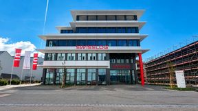 Rund 300 Personen arbeiten künftig im Neubau von Swisslog an der Weihermattstrasse im Quartier Telli in Aarau. (Bild: Swisslog)