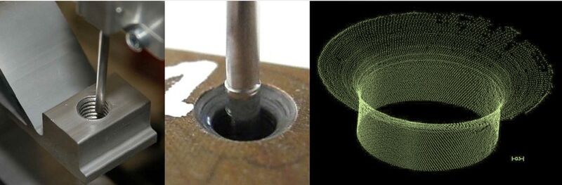 Das 3D-Inline-Prüfsystem von Mesure-Systems-3D inspiziert beispielsweise Innengewinde in Bohrungen. Innere Formdefekte werden mit einer Präzision von bis zu 1 µm innerhalb weniger Sekunden entdeckt. (Bild: Mesure-Systems-3D)