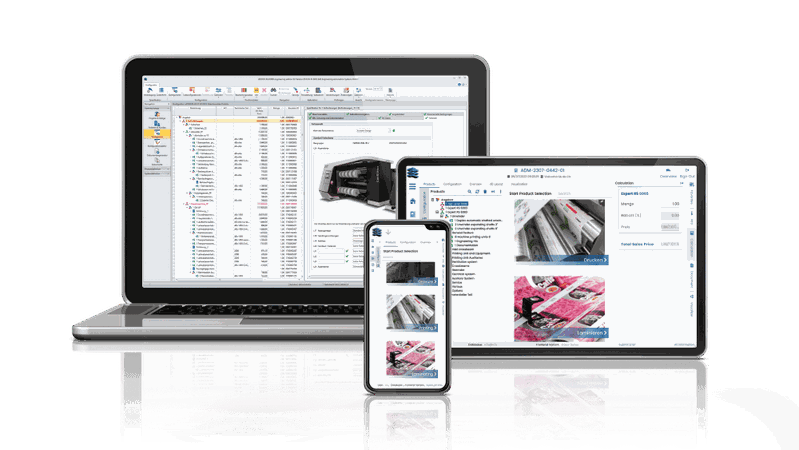 CPQ-Software Leegoo Builder mit Desktop- und Web-Benutzeroberfläche.(Bild:  EAS)