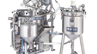 Trichter, Ankerrüher, Dispergierer und CIP-Reiniger – IKA will mit diesen Ausstattungsmerkmalen der SPP Prozessanlage bei seinen Kunden der Lebensmittelindustrie überzeugen.  (Bild: IKA)