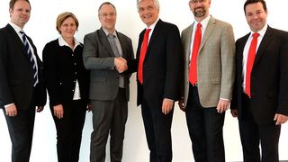 Zusammenarbeit von Micronas und GLYN (v.l.): Marcel Hennrich, Christel Ritzenthaler, Bernhard Huber (alle bei Micronas ); Glyn Jones, Thomas Gerhardt, und Mark Friedrichs (alle bei GLYN) (Bild: GLYN)