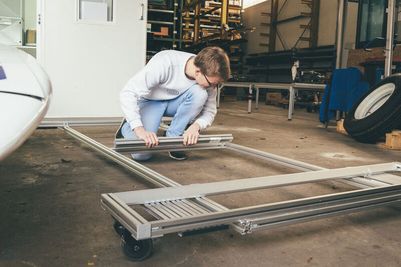 Logistische Herausforderung gelöst: Zur Konstruktion der Transportlösung nutzten die Studenten, die (noch) keine CAD-Experten sind, das Engineeringtool von Item. (Item)