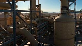 Geothermal power plants at the Salton Sea like this one, the John Featherstone plane, produce superheated brine, which is full of lithium and other minerals. Berkeley Lab is advancing the science and technology to make this a “green” source of lithium for domestic battery manufacturing. (Patrick Dobson/Berkeley Lab)