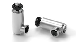 Das ist die neue Gasschleuse von Jakob Antriebstechnik aus Kleinwallstadt. Im Gegensatz zu üblichen Systemen dieser Art, die im Tiefkaltsektor an Kryoboxen genutzt werden, kann man die Neue nach dem Aufbau des Vakuums entfernen und bei Bedarf wieder montieren ... (Bild: Jakob Antriebstechnik)