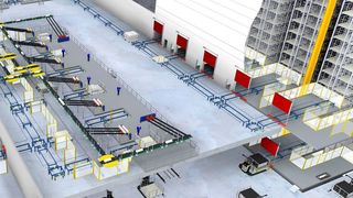 Im neuen Sun-Garden-Distributionszentrum sorgen fahrerlose Transportfahrzeuge (FTF) künftig für barrierefreie, flexible Materialflüsse. (SSI Schäfer)