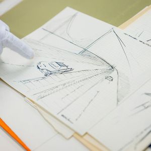 Zeichnungen von Bruno Sacco aus seinen ganz frühen Jahren.(Bild:  Mercedes-Benz Heritage)