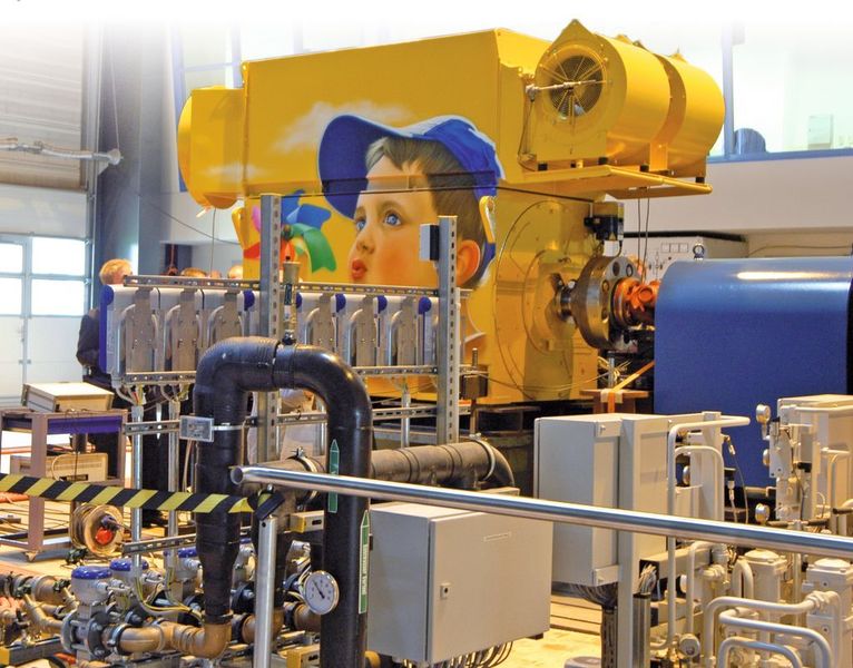 Der Permanentmagnet-Generator während der Testprüfungen im neuen 5 MW-Prüffeld. (VEM Sachsenwerk)