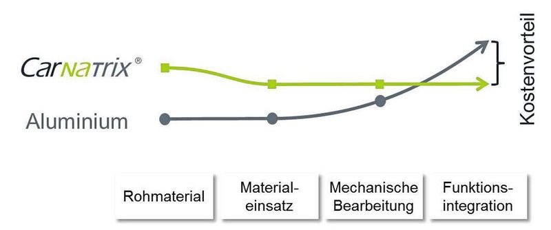 Als wettbewerbsfähige Alternative zu den Aluminiumschaltgabeln kam nur die Entwicklung einer Faserverbund-Kunststoff-Schaltgabel (Car-Na-Trix) in Betracht.