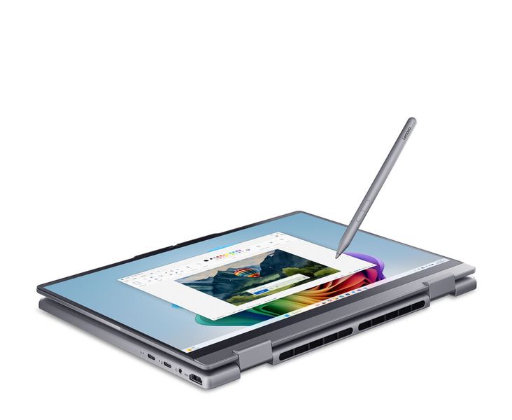 Das Thinkbook 14 2-in-1 Gen 6 ist ein günstigeres Panther-Lake-Convertible mit 4-Zoll-WUXGA-Touchdisplay für KMU. Der Stift ist hier optional. (Bild: Lenovo)