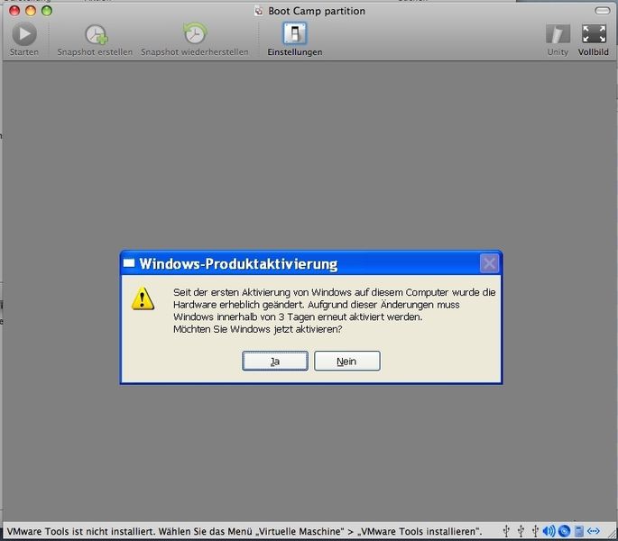 Abbildung 6: Erneute Aktivierung der Boot Camp Partition (Archiv: Vogel Business Media)