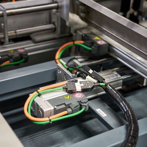 Die Leitungen verbinden zahlreiche Maschinenkomponenten - oft unter beengten Platzverhältnissen.(Bild:  Helu)