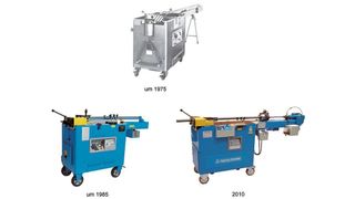 Die Rohrbearbeitungs-Maschine Tubomat im Wandel der Zeit. (Archiv: Vogel Business Media)