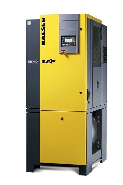 Energieeffizient, leise, platzsparend sowie sehr anwender- und servicefreundlich sind die Druckluft-Kompaktanlagen Aircenter. Die gesamte Baureihe deckt Volumenströme von 0,26 bis 2,7 m³/min ab. (Bild: Kaeser)