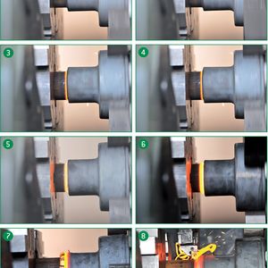 Rotationsreibschweißen Schritt für Schritt bis zum Abdrehen der charakteristischen Materialwulst.