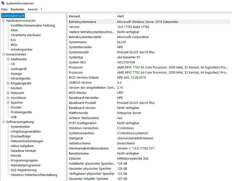 Anzeigen von Informationen zum eingesetzten Server. (Microsoft / Joos)