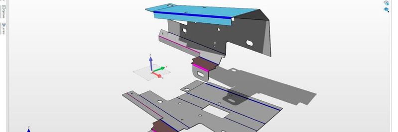 Radan Designer ist das neue Basiswerkzeug der Radan-Produktlinie. In Designer können Lohnfertiger schnell importierte 3D-CAD-Bauteile reparieren und in ein echtes Blechteil verwandeln. (Bild:  3D Concepts)