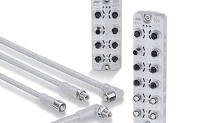 Die neuen IO-Link-Master-Module und L-codierten Leitungen für den Lebensmittel-Bereich.  (Bild: ifm electronic )