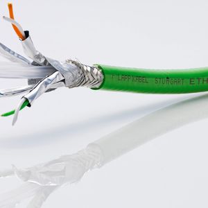 Hochflexible Etherline Cat.6A Leitungen von Lapp Kabel ermöglichen eine Datenrate von 10 Gbit/s über mindestens eine Million Bewegungszyklen.