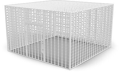 Breites im 1. Stock installiert ist ein Cage der Firma Ferrapod . Jedes Ferrapod-Gitter oder jeder Ferrapod-Cage wird mit CAD entworfen und dann per Laser auf seine spezifischen Abmessungen zugeschnitten. Anschließend montiert der Hersteller die einzelnen Komponenten vor Ort - ohne Schweißen (Heißarbeiten) - was bedeutet, dass die Installation Ihren regulären Betrieb nicht beeinträchtigen muss. Ferrapod wird mit einem einzigartigen Befestigungssystem montiert. Bei Conapto gehört der Käfig dem Kunden.  (Bild: Ferrapod)