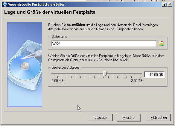 Desktop-Virtualisierung mit VirtualBox: Assistenten erleichtern die Einstellung der Parameter bei der Anlage einer virtuellen Maschine. (Archiv: Vogel Business Media)