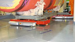 Lösbar sind transporttechnische KKW-Komponenten-Rückbauprobleme mit zwei elektrisch angetriebenen Jung-Fahrwerken des Typs JLA-e 25/50 H und ein Kreiselfahrwerk JKB 14 G. (Jung)