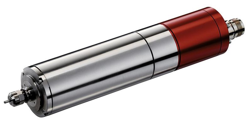 Bild 3: Synchronspindelmotor mit SK11-Steilkegelaufnahme. Die Motorleistung beträgt 1,3 kW, die maximale  Drehzahl 50.000 1/min und der Spannbereich reicht bis 8 mm.  (Bild: Knickmeier)