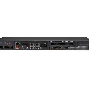 Das Mini-1U-System AS-1116R-FN4 basiert auf demselben Mainboard wie das AS-E300-14GR, bietet aber mit seinem größeren Gehäuse Platz für eine GPU-Karte im FHHL-Format.(Bild:  Supermicro)