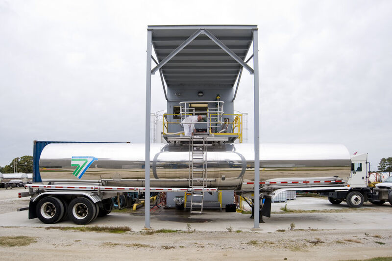 Truck being loaded with a  biofuel enzyme product at Novozymes in Franklinton, North Carolina, USA  (Picture: Novozymes)