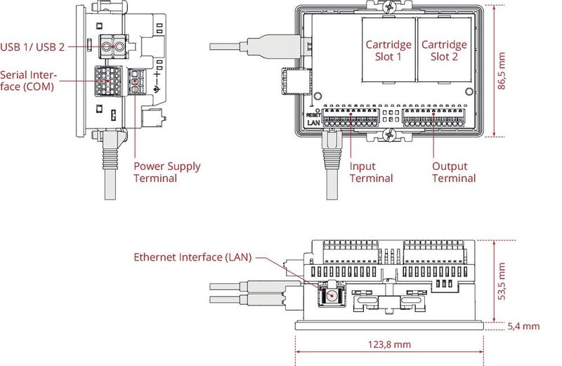 Die Serie FT1J ist nicht nur außerordentlich kompakt gebaut, sondern ermöglicht mit zahlreichen Kommunikationsschnittstellen (RS232C, RS422/485, Ethernet, USB) eine einfache Verbindung mit verschiedenen externen Geräten. (Bild: APEM/IDEC)