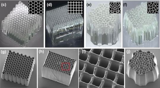 The researchers demonstrated multiple different lattice patterns for their microtubule arrays.(Source:  Menon Lab/ University of Utah)