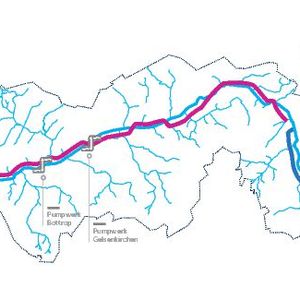 Eine Übersicht der Emscher und der Pumpwerke.(Bild:  R+W)