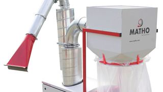 Die Matho GmbH hat mit diesem System etwas ganz Besonderes für die Restmaterialsammlung respektive das wirtschaftliche Spänerecycling geschaffen. Dieses Absaugsystem ist nämlich in der Lage, Späne direkt an CNC-Drehmaschinen abzuaugen, zu zerkleinern und zu sammeln. (Bild: Matho)