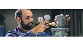 Auch die Digitalisierung hält Einzug: Mit dem Qlixbi Smart Konnektor kann  der Status der Gasversorgung auch digital verfolgt werden. (Bild: Air Liquide)