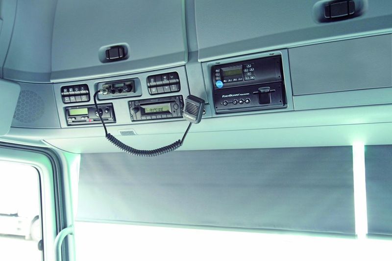 Fleetboard-Fahrzeugrechner im Lkw. Bild: Daimler Fleetboard (Archiv: Vogel Business Media)