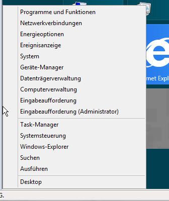 Abbildung 9: Neues Menü zum Starten der Verwaltungstools mit der Tastenkombination Windowstaste + X (Archiv: Vogel Business Media)