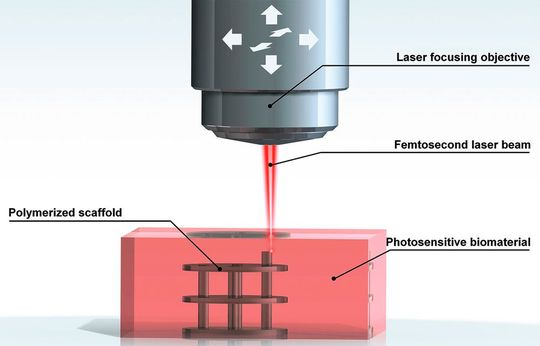 Strukturierungsprinzip der 2-Photonen-Polymerisation (2PP) Strukturierungsprinzip der 2-Photonen-Polymerisation (2PP)