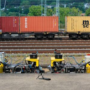 Dynamische Messungen am Bahnsteig(Bild:  DLR)