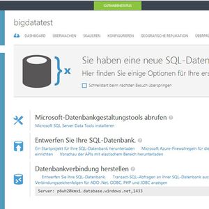 Über die Weboberfläche erhalten Administratoren und Entwickler erste Informationen zu den Möglichkeiten von Cloud-Datenbanken in Microsoft Azure.