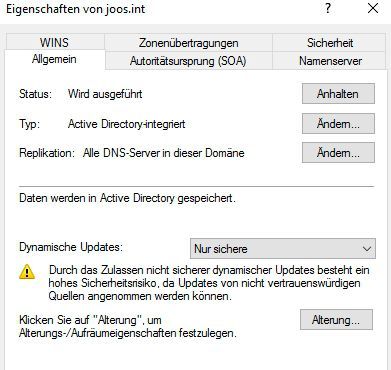 Die Namensauflösung sollte korrekt gesetzt sein. (Bild: Joos / Microsoft)