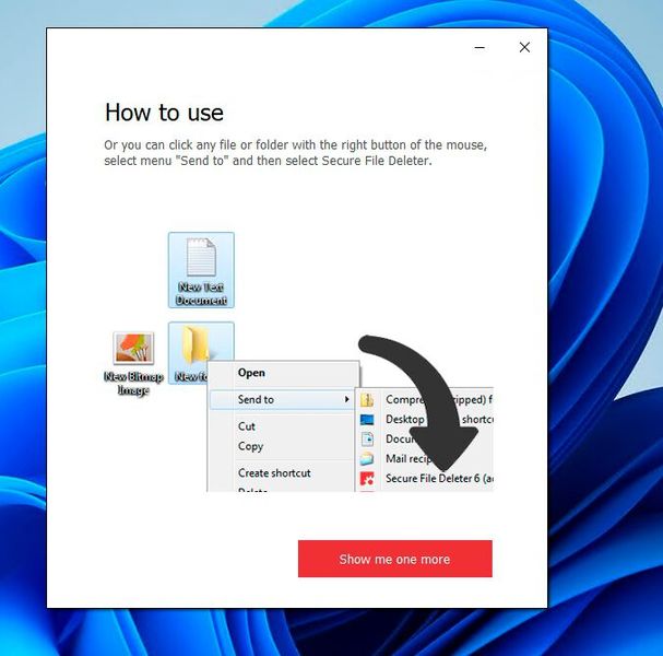 Secure File Deleter erweitert das Senden-an-Menü in Windows um einen Löscheintrag. (Bild: Joos (Screenshot))
