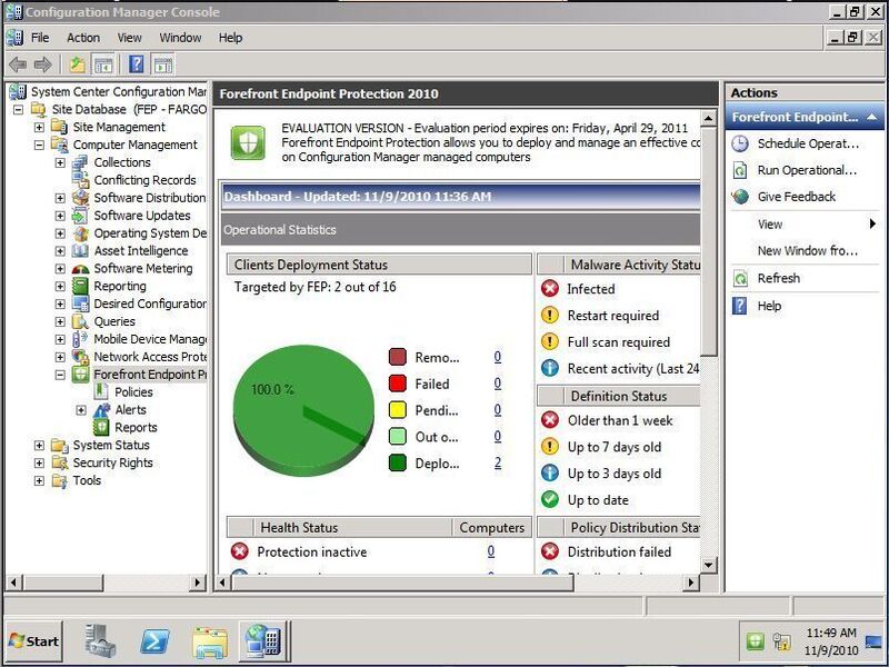 Forefront Endpoint Protection klinkt sich in den System Center Configuration Manager ein und wird über dessen GUI verwaltet. (Archiv: Vogel Business Media)